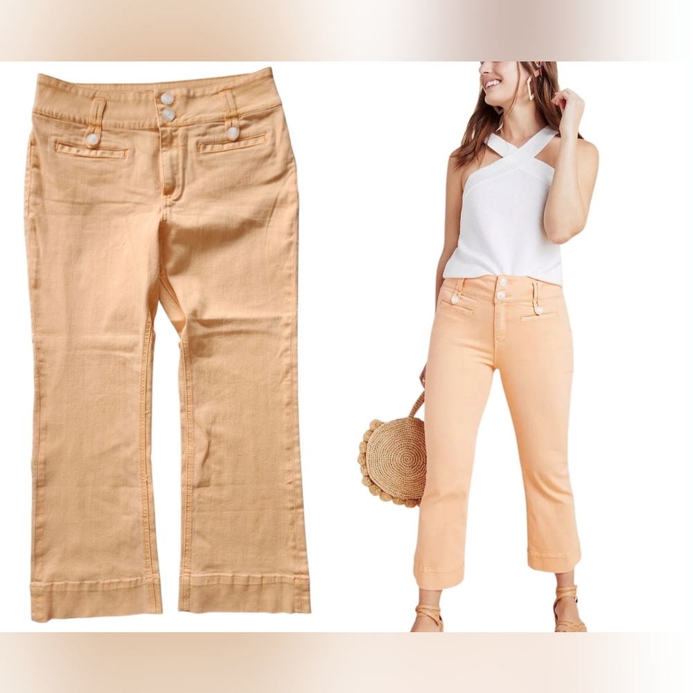 Pilcro and the Letterpress Pink and Orange Cropped Pants
